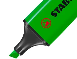 Surligneur stabilo boss tracé 2/5mm pointe biseautée encre universelle base eau résistante lumière coloris vert