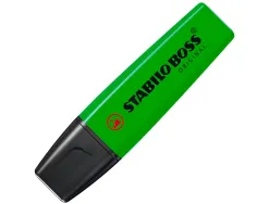 Surligneur stabilo boss tracé 2/5mm pointe biseautée encre universelle base eau résistante lumière coloris vert
