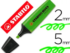 Surligneur stabilo boss tracé 2/5mm pointe biseautée encre universelle base eau résistante lumière coloris vert