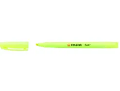 Surligneur stabilo flash tracé 1/3.5mm pointe biseautée agrafe format stylo couleur jaune