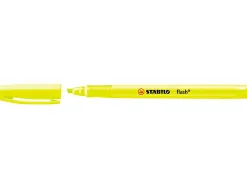 Surligneur stabilo flash tracé 1/3.5mm pointe biseautée agrafe format stylo couleur jaune