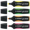 Surligneur stabilo green boss écologique pointe biseautée encre base eau résistante lumière pochette 4 unités