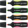 Surligneur stabilo green boss écologique pointe biseautée encre universelle base eau résistante lumière couleur jaune