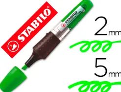 Surligneur stabilo luminator tracé 2/5mm encre liquide niveau visible base ergonomique couleur vert