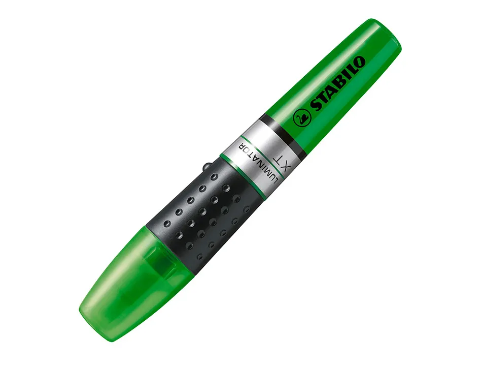 Surligneur stabilo luminator tracé 2/5mm encre liquide niveau visible base ergonomique couleur vert
