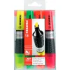 Surligneur stabilo luminator tracé 2/5mm encre liquide niveau visible base ergonomique pochette 4 unités