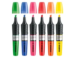 Surligneur stabilo luminator tracé 2/5mm encre liquide niveau visible base ergonomique coloris jaune