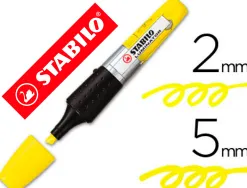 Surligneur stabilo luminator tracé 2/5mm encre liquide niveau visible base ergonomique coloris jaune