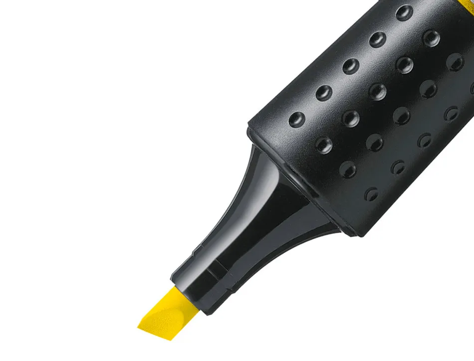Surligneur stabilo luminator tracé 2/5mm encre liquide niveau visible base ergonomique coloris jaune