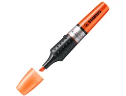 Surligneur stabilo luminator design futuriste forme fuselée corps transparent longue durée couleur orange