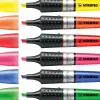 Surligneur stabilo luminator tracé 2/5mm encre liquide niveau visible base ergonomique coloris rose