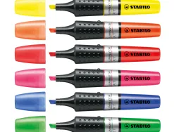 Surligneur stabilo luminator tracé 2/5mm encre liquide niveau visible base ergonomique coloris rose