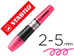 Surligneur stabilo luminator tracé 2/5mm encre liquide niveau visible base ergonomique coloris rose