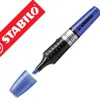 Surligneur stabilo luminator design futuriste forme fuselée corps transparent longue durée couleur bleu