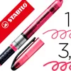 Surligneur stabilo navigator pointe biseautée tracé 1/3.5mm diffusion encre régulière coloris rose
