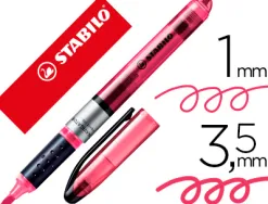 Surligneur stabilo navigator pointe biseautée tracé 1/3.5mm diffusion encre régulière coloris rose