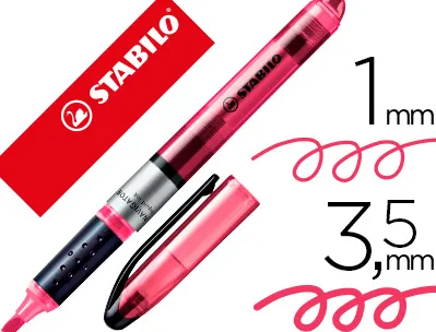Surligneur stabilo navigator pointe biseautée tracé 1/3.5mm diffusion encre régulière coloris rose