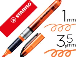 Surligneur stabilo navigator pointe biseautée tracé 1/3.5mm diffusion encre régulière coloris orange
