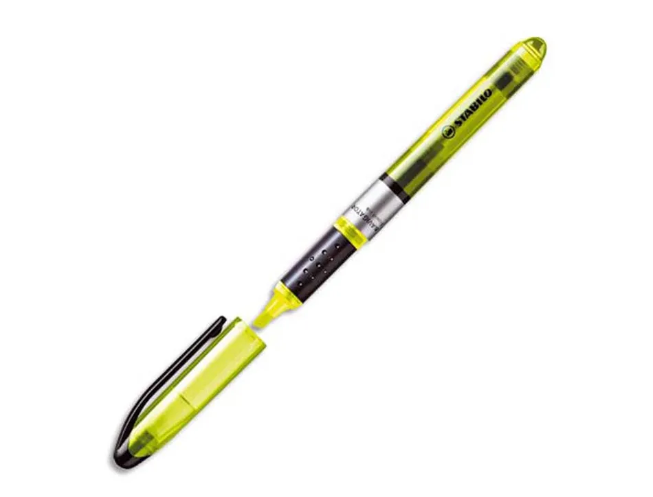 Surligneur stabilo navigator modèle poche clip résistance intense lumière couleur jaune