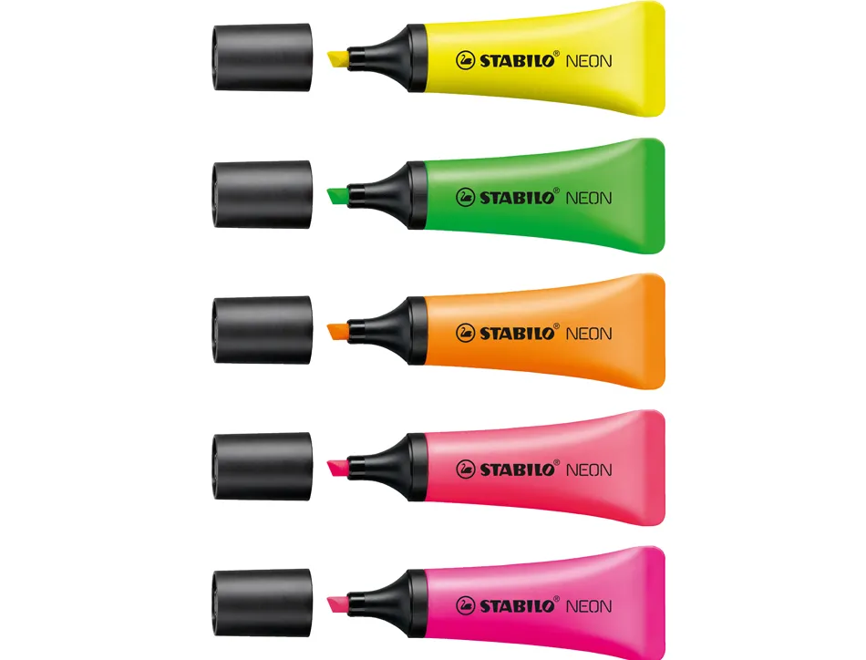 Surligneur stabilo néon fluorescence intense sèche après 4h tube gloss coloris orange