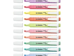 Surligneur stabilo swing cool pastel edition format stylo pointe biseautee trace 1/4mm pochette 8 unites