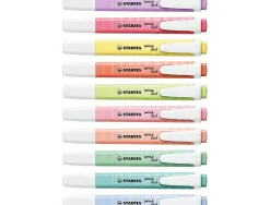 Surligneur stabilo swing cool pastel edition format stylo pointe biseautee trace 1/4mm pochette 8 unites