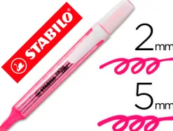 Surligneur stabilo swing cool modèle de poche avec agrafe tracé 1/3mm encre liquide pigmentée visible coloris rose