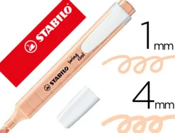 Surligneur stabilo swing cool pastel modèle de poche avec agrafe tracé 1/4mm coloris teint de pêche