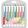 Surligneur stabilo swing cool pastel pointe biseautee trace 1/4mm coloris assortis etui carton 8 unites