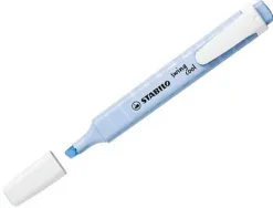 Surligneur stabilo swing cool pastel edition format stylo pointe biseautee trace 1/4mm clip coloris nuage de bleu