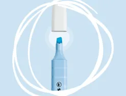 Surligneur stabilo swing cool pastel edition format stylo pointe biseautee trace 1/4mm clip coloris nuage de bleu