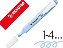 Surligneur stabilo swing cool pastel edition format stylo pointe biseautee trace 1/4mm clip coloris nuage de bleu