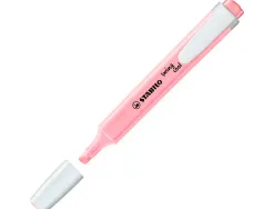 Surligneur stabilo swing cool pastel edition format stylo pointe biseautee trace 1/4mm clip coloris petale de rose