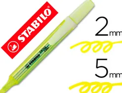 Surligneur stabilo swing cool modèle de poche avec agrafe tracé 1/3mm encre liquide pigmentée visible coloris jaune