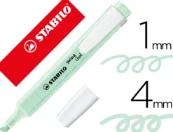 Surligneur stabilo swing cool pastel modèle de poche avec agrafe tracé 1/4mm coloris menthe a l'eau