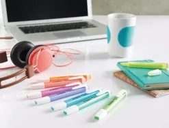 Surligneur stabilo swing cool modèle de poche avec agrafe tracé 1/3mm encre liquide pigmentée visible pochette 6 unités