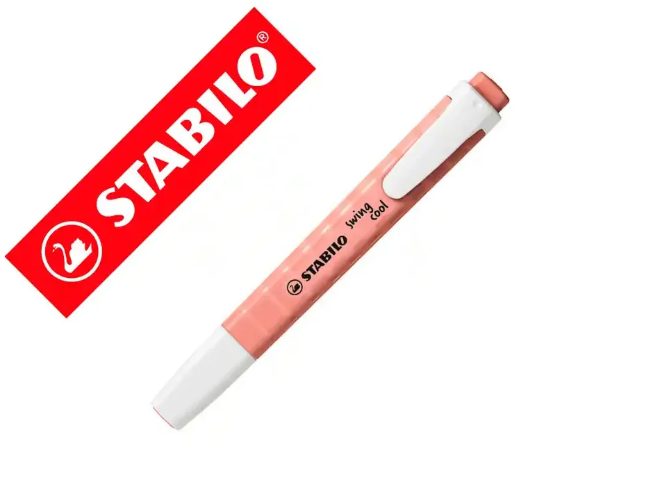 Surligneur stabilo swing cool naturecolors pointe biseautee trace 1/4mm coloris orange rouille