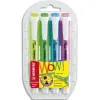 Surligneur stabilo swing cool modèle de poche avec agrafe tracé 1/3mm encre liquide pigmentée visible pochette 4 unités