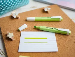 Surligneur stabilo swing cool pastel edition format stylo pointe biseautee trace 1/4mm clip coloris zeste de citron