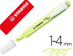 Surligneur stabilo swing cool pastel edition format stylo pointe biseautee trace 1/4mm clip coloris zeste de citron