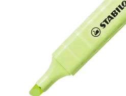 Surligneur stabilo swing cool pastel edition format stylo pointe biseautee trace 1/4mm clip coloris zeste de citron