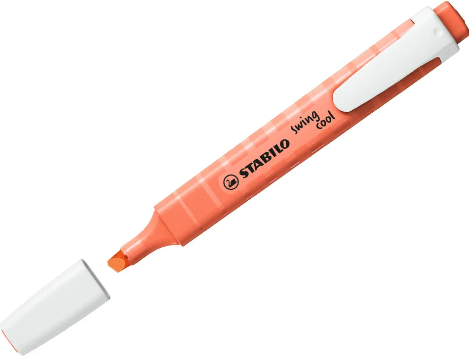 Surligneur stabilo swing cool pastel edition format stylo pointe biseautee trace 1/4mm clip coloris douceur de