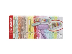 Surligneur stabilo swing cool naturecolors pointe biseautee largeur trace 1/4mm coloris assortis pack chevalet 18 uni