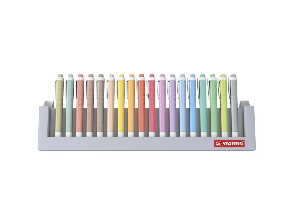 Surligneur stabilo swing cool naturecolors pointe biseautee largeur trace 1/4mm coloris assortis pack chevalet 18 uni