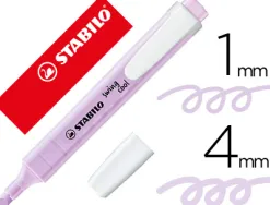 Surligneur stabilo swing cool pastel modèle de poche avec agrafe tracé 1/4mm coloris brume de lilas