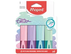 Surligneurs maped fluo'peps classic glitter pochette de 4