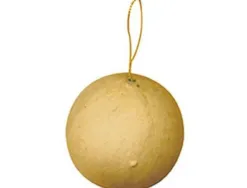 Suspension boule grane creative carton noel 6,5cm or