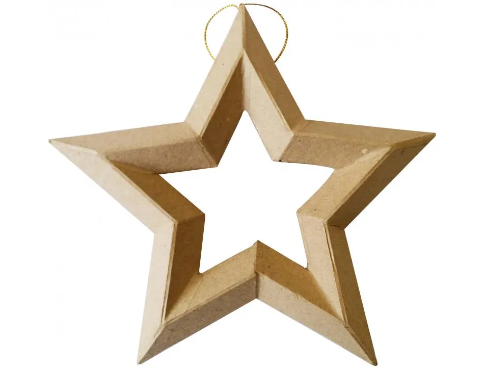 Suspension etoile graine creative carton noel 19x20x2,5cm