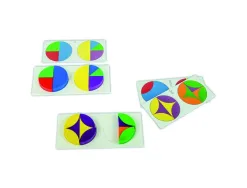 Symetrie et spatialisation rolf circle game 6 formes et 6 coloris 294 pieces 24 cartes modeles 12 supports