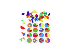 Symetrie et spatialisation rolf circle game 6 formes et 6 coloris 294 pieces 24 cartes modeles 12 supports